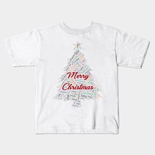 Christmas Tree Wordcloud for Lighter Backgrounds Kids T-Shirt